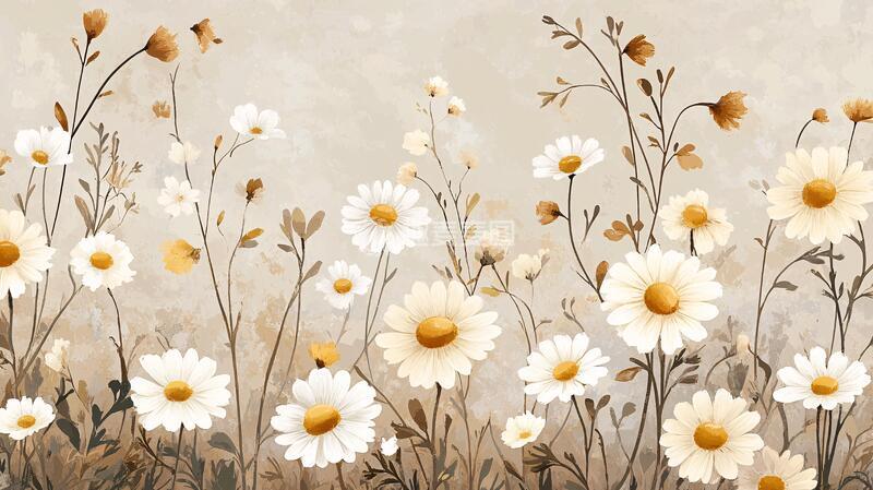 高清大图下载【趣麦麦图】雏菊板绘插画2