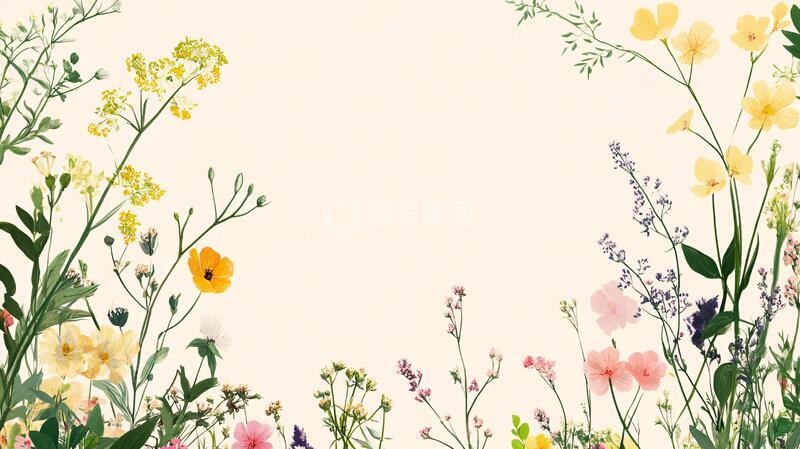 高清大图下载【趣麦麦图】花草元素背景1