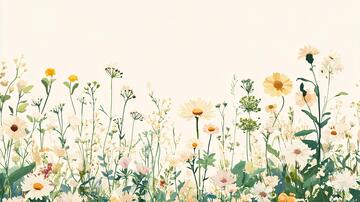 花丛插画花丛花草插画