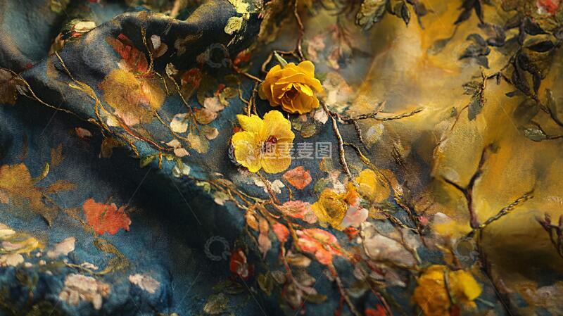 高清大图下载【趣麦麦图】渲染晕染花布蜡染印刷