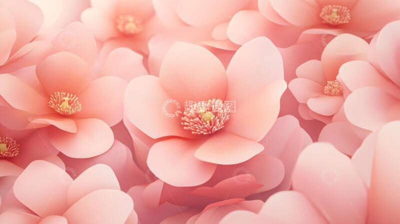 高清大图下载【趣麦麦图】立体简约花立体花卉壁纸