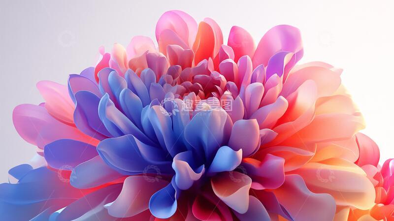 高清大图下载【趣麦麦图】渐变风花朵花朵立体壁纸