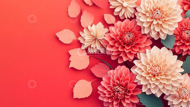 高清大图下载【趣麦麦图】-纸花菊纸花剪纸造型