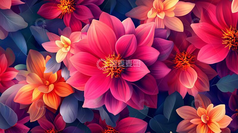 高清大图下载【趣麦麦图】炫彩花朵壁纸34