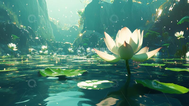 高清大图下载【趣麦麦图】幻境莲花莲花荷花场景