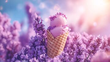 紫色冰激凌紫色梦幻壁纸