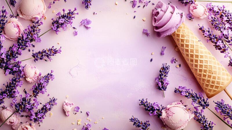 高清大图下载【趣麦麦图】冰激淋色粉紫色背景