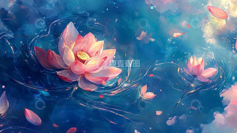 高清大图下载【趣麦麦图】梦幻荷花图荷花梦幻意境