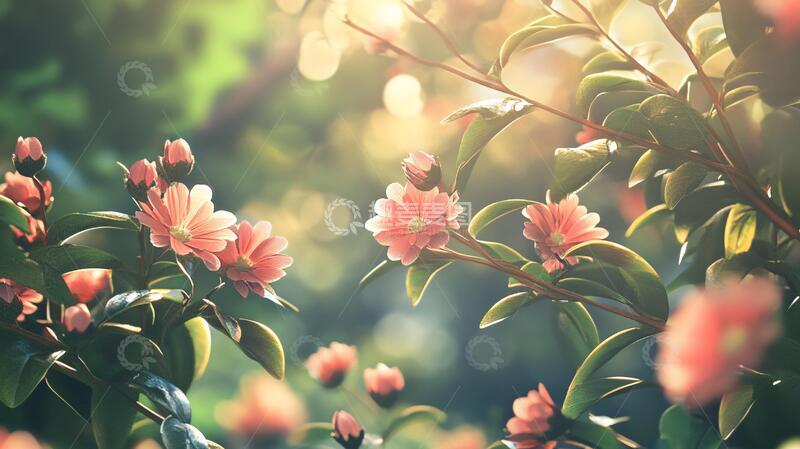 高清大图下载【趣麦麦图】梦幻背景杏花杜鹃花