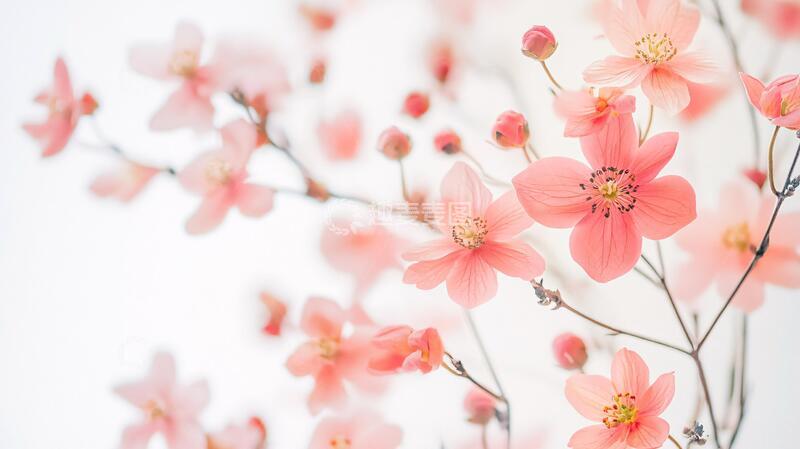 高清大图下载【趣麦麦图】唯美花枝花卉壁纸粉色