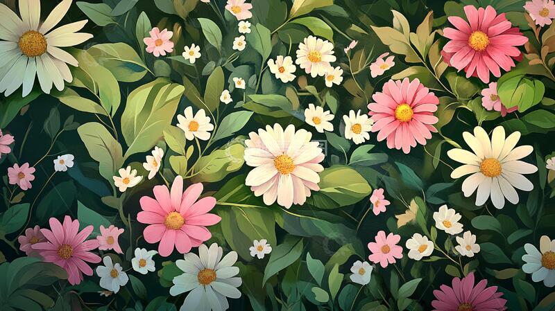 高清大图下载【趣麦麦图】浮雕缤纷花卉6