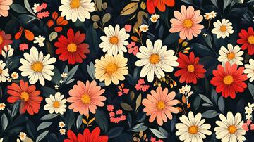 卡通印花花卉壁纸