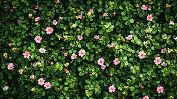 高清绿叶鲜花墙