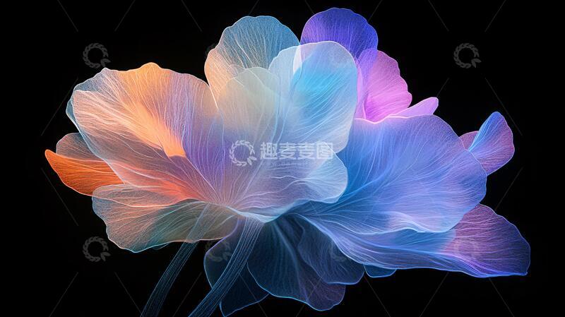 高清大图下载【趣麦麦图】渐变风花朵花朵幻彩梦幻