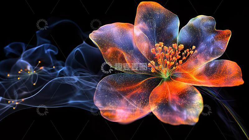 高清大图下载【趣麦麦图】烟雾花朵素材1