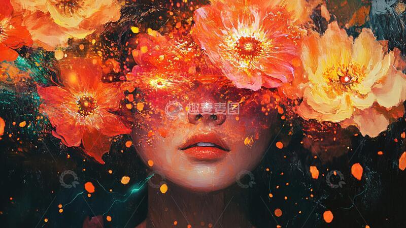 高清大图下载【趣麦麦图】-美女创意插画1