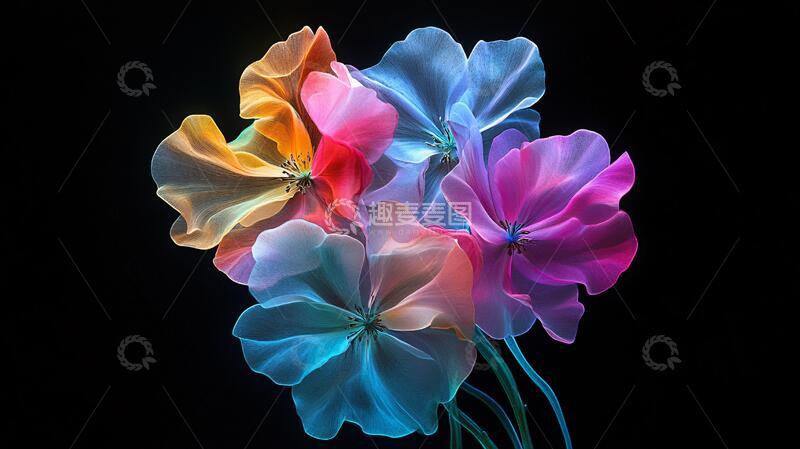 高清大图下载【趣麦麦图】幻彩炫彩花朵1