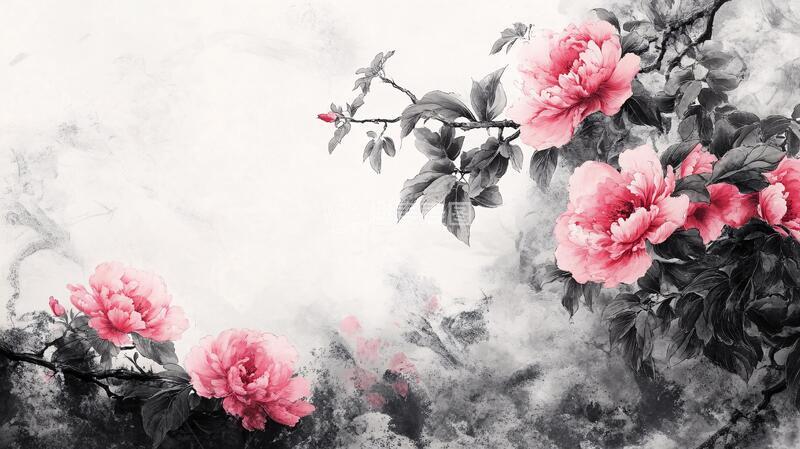 高清大图下载【趣麦麦图】唯美风水墨牡丹4