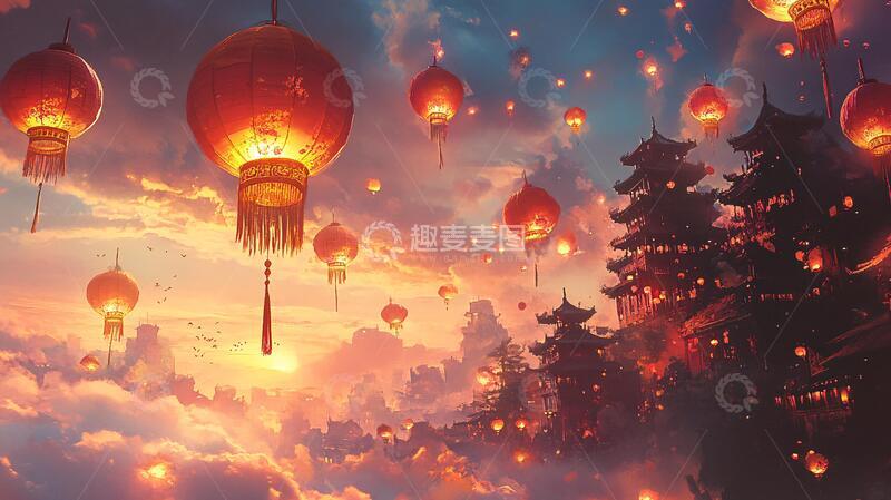 高清大图下载【趣麦麦图】元宵节壁纸场景壁纸画面