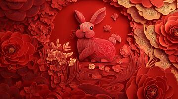 兔年剪纸风兔年剪纸插画1