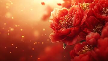 梦幻牡丹花花朵红色梦幻