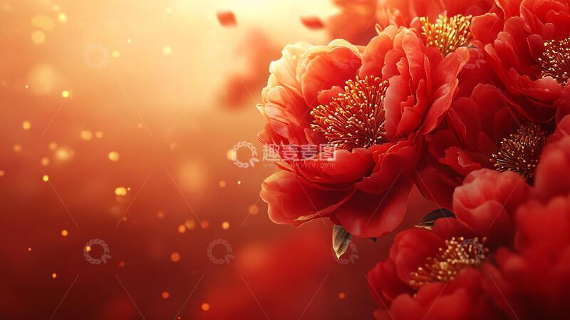 高清大图下载【趣麦麦图】梦幻牡丹花花朵红色梦幻