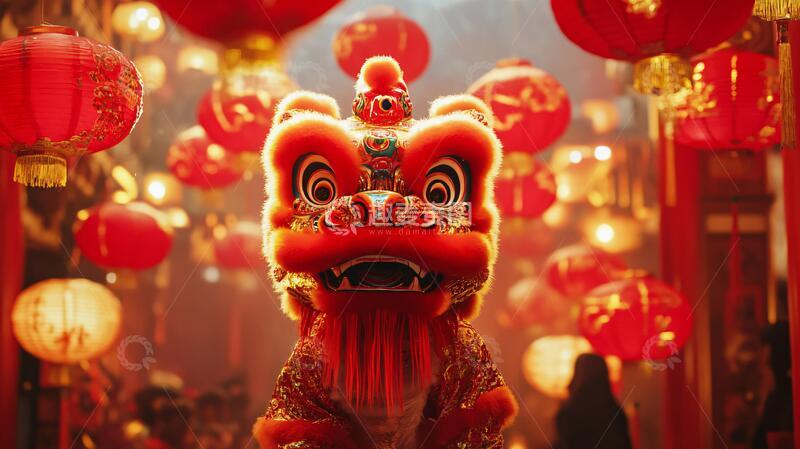 高清大图下载【趣麦麦图】舞狮电影舞狮春节新春