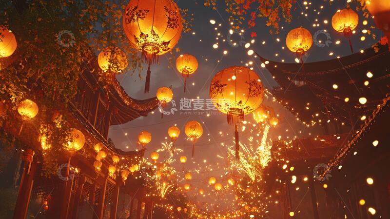 高清大图下载【趣麦麦图】古风夜景灯笼古风夜景