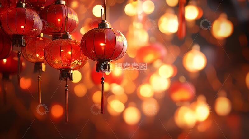 高清大图下载【趣麦麦图】喜庆场景灯笼密布29