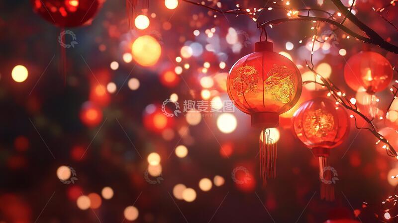 高清大图下载【趣麦麦图】高清唯美节日灯笼5