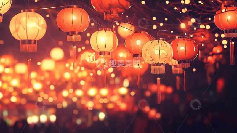 高清大图下载【趣麦麦图】-花灯节背景灯笼背景灯节