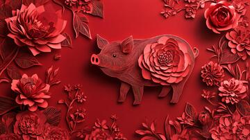 新春剪纸剪纸素材背景