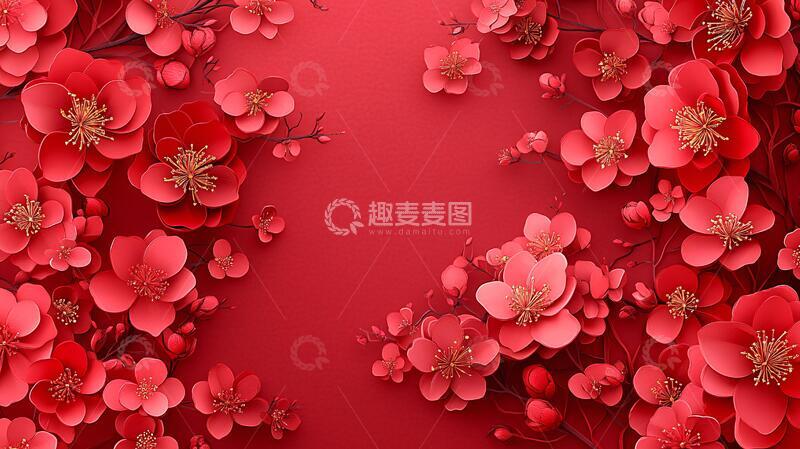 高清大图下载【趣麦麦图】简红大气花朵19