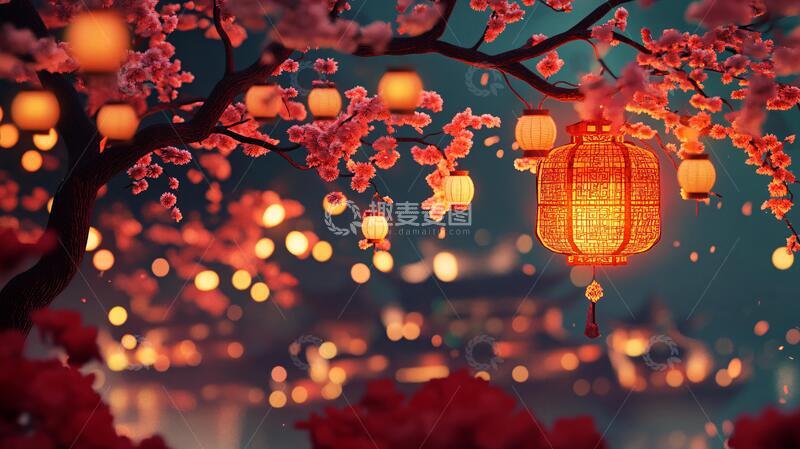 高清大图下载【趣麦麦图】古风花灯灯笼古风花灯