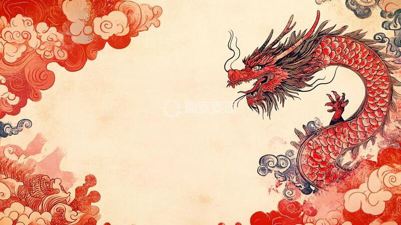 高清大图下载【趣麦麦图】龙年横版插画31