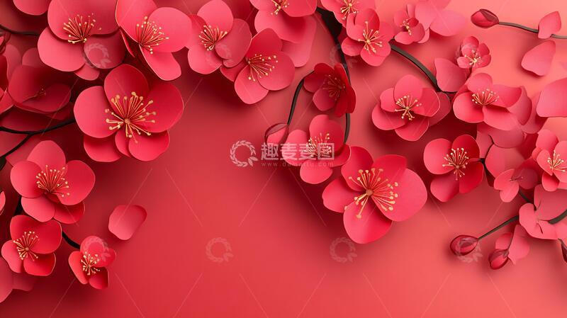 高清大图下载【趣麦麦图】立体梅花底纹9