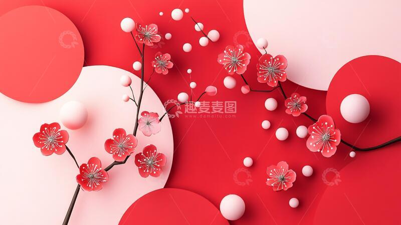 高清大图下载【趣麦麦图】剪纸风背景剪纸立体插画