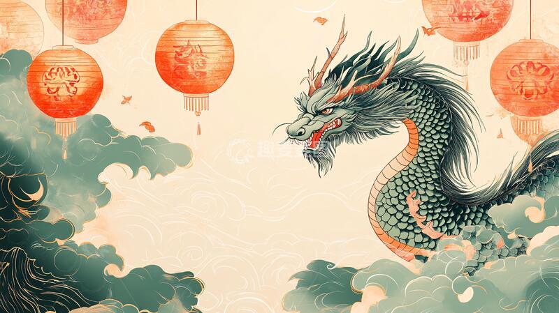 高清大图下载【趣麦麦图】龙年横版插画27