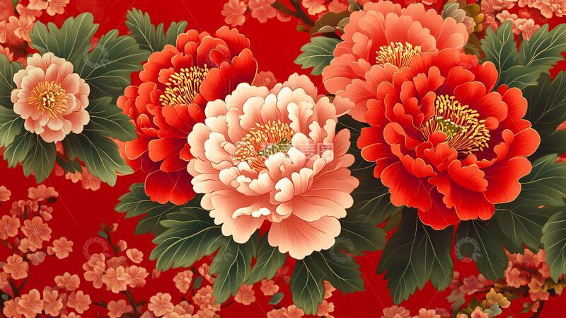 高清大图下载【趣麦麦图】花开富贵抽象牡丹花2