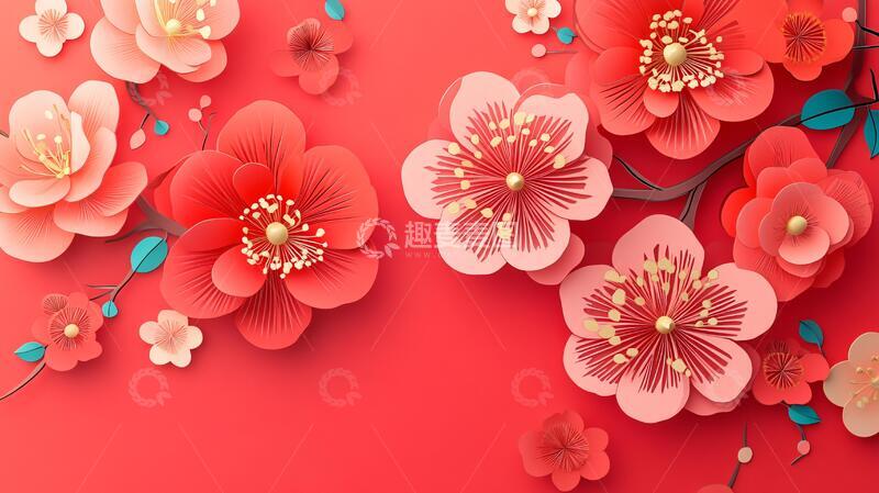 高清大图下载【趣麦麦图】简红大气花朵16
