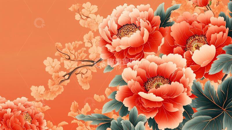 高清大图下载【趣麦麦图】新中式牡丹花5