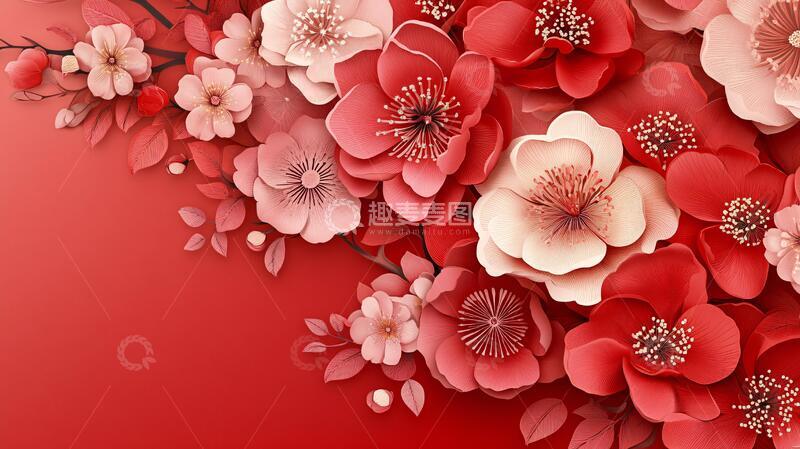 高清大图下载【趣麦麦图】简红大气花朵18