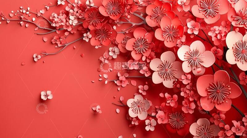 高清大图下载【趣麦麦图】立体梅花底纹6