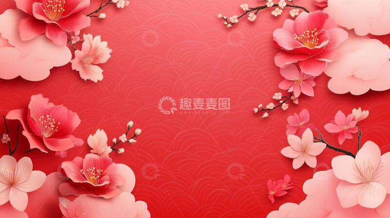 高清大图下载【趣麦麦图】剪纸风背景背景中式剪纸