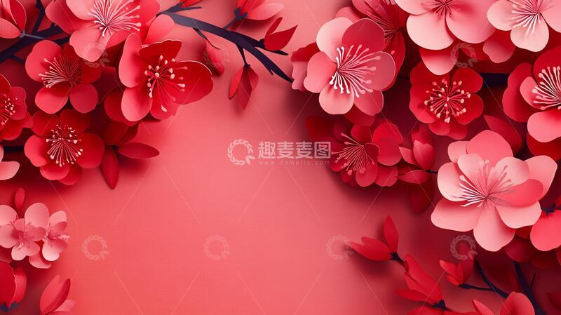 高清大图下载【趣麦麦图】纸花艺术纸花剪纸花卉