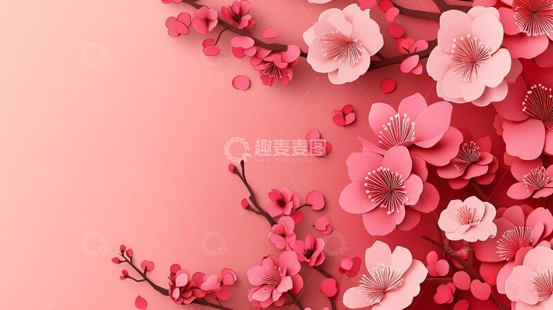 高清大图下载【趣麦麦图】立体梅花底纹5