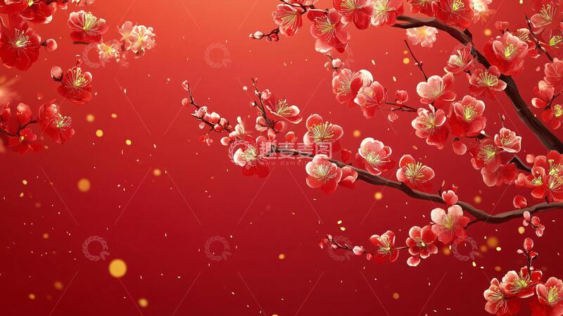 高清大图下载【趣麦麦图】梅花舞台背景4