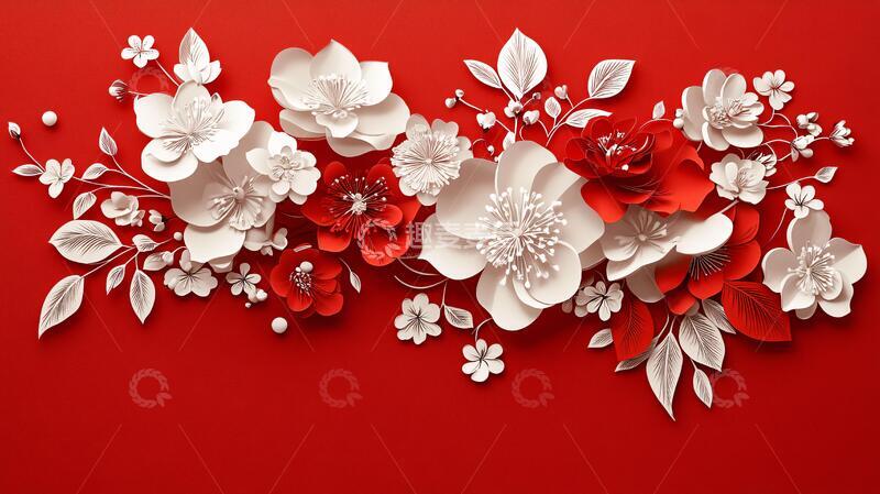 高清大图下载【趣麦麦图】纸花剪纸剪纸纸花花卉