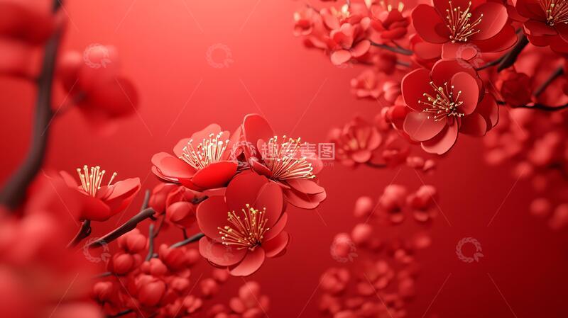 高清大图下载【趣麦麦图】立体梅花底纹4