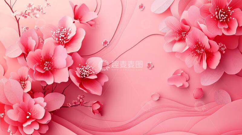 高清大图下载【趣麦麦图】桃花包装插画